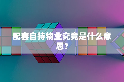 配套自持物业究竟是什么意思？