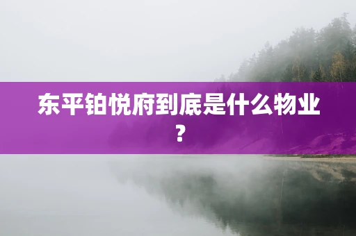 东平铂悦府到底是什么物业？