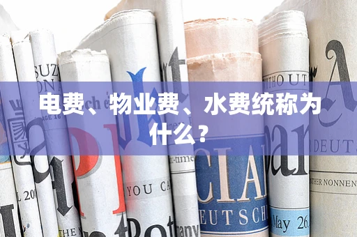 电费、物业费、水费统称为什么？