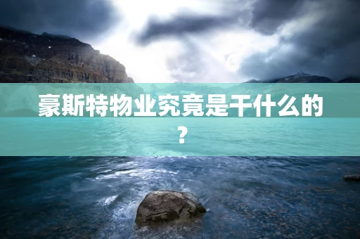 豪斯特物业究竟是干什么的？