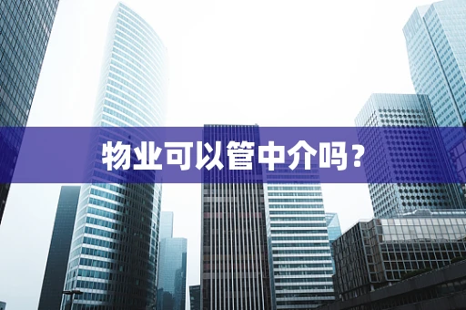 物业可以管中介吗？
