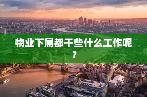 物业下属都干些什么工作呢？