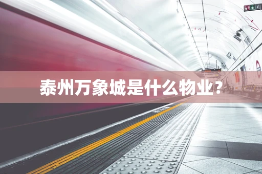 泰州万象城是什么物业？