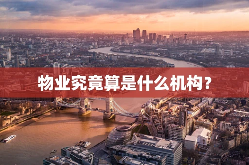 物业究竟算是什么机构？