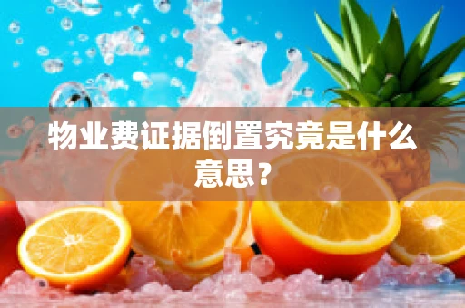 物业费证据倒置究竟是什么意思？