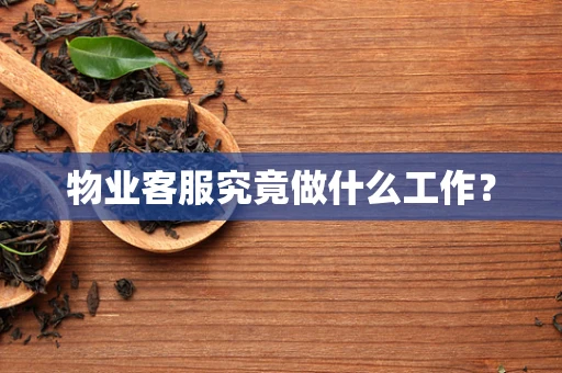 物业客服究竟做什么工作？