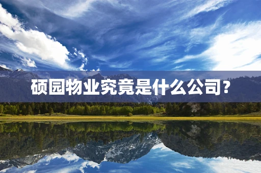 硕园物业究竟是什么公司？
