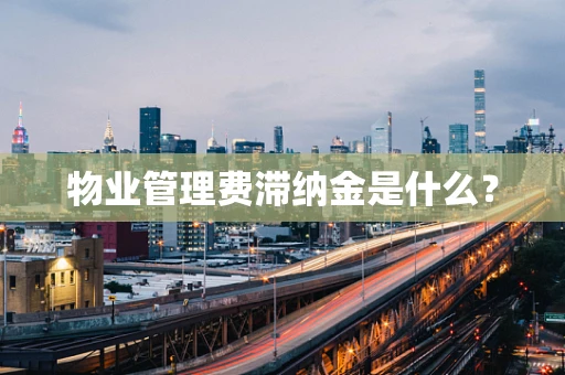 物业管理费滞纳金是什么？