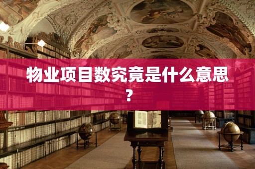 物业项目数究竟是什么意思？