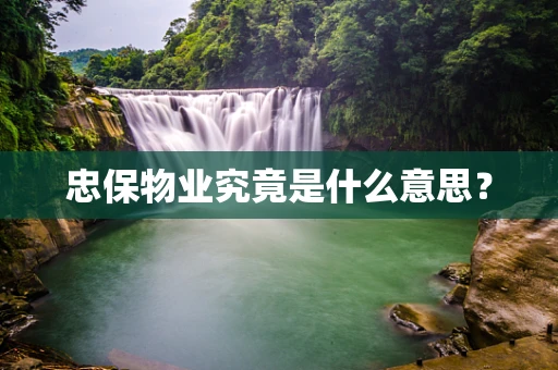 忠保物业究竟是什么意思？