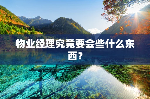 物业经理究竟要会些什么东西？