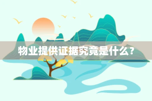 物业提供证据究竟是什么？