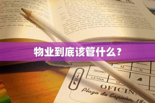 物业到底该管什么？