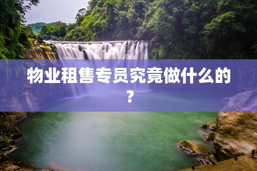物业租售专员究竟做什么的？