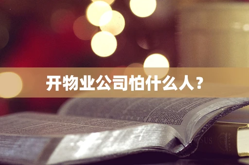 开物业公司怕什么人？