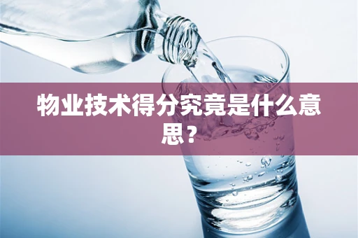 物业技术得分究竟是什么意思？