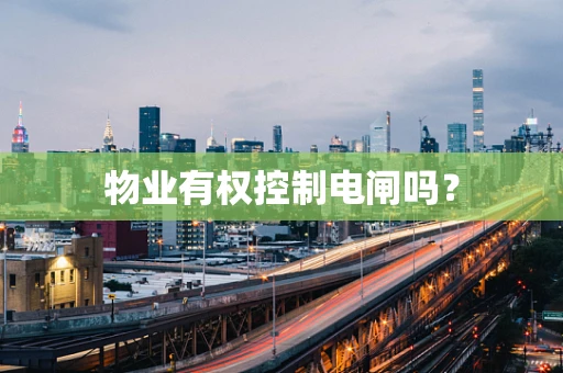 物业有权控制电闸吗？