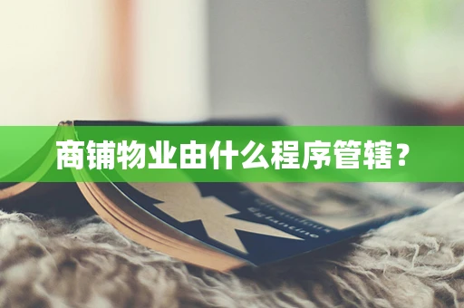商铺物业由什么程序管辖？