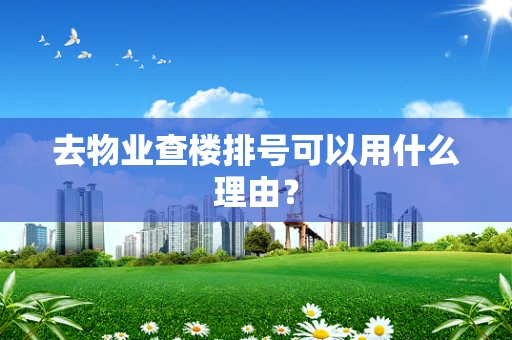 去物业查楼排号可以用什么理由？