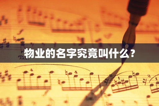 物业的名字究竟叫什么？