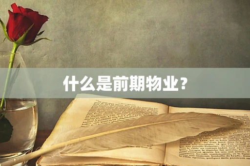 什么是前期物业？