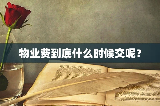 物业费到底什么时候交呢？