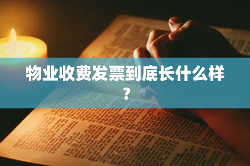 物业收费发票到底长什么样？