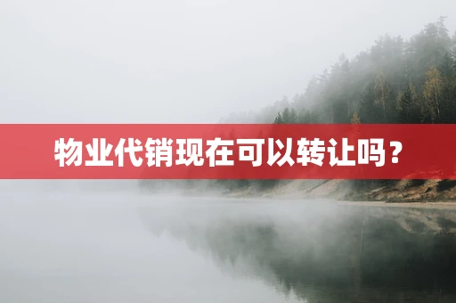 物业代销现在可以转让吗？