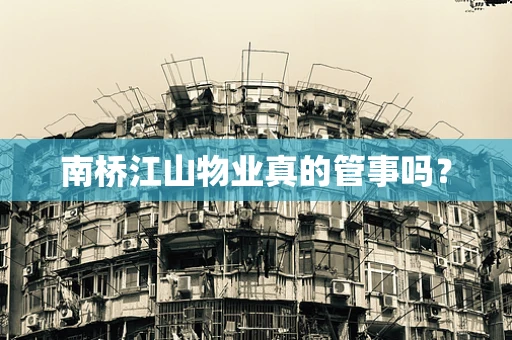 南桥江山物业真的管事吗？