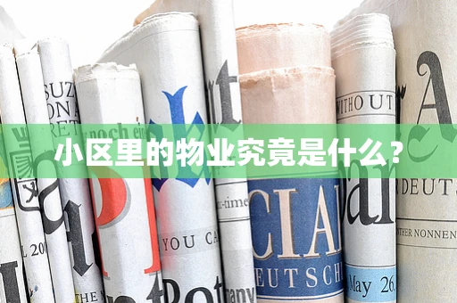 小区里的物业究竟是什么？