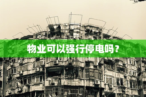 物业可以强行停电吗？