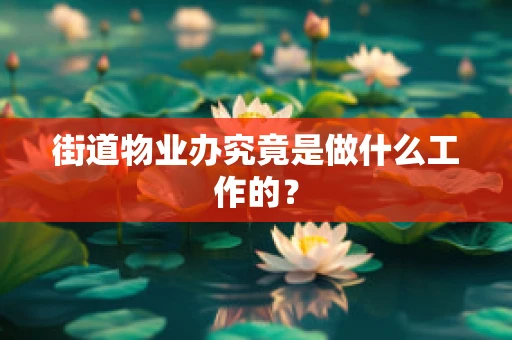 街道物业办究竟是做什么工作的？