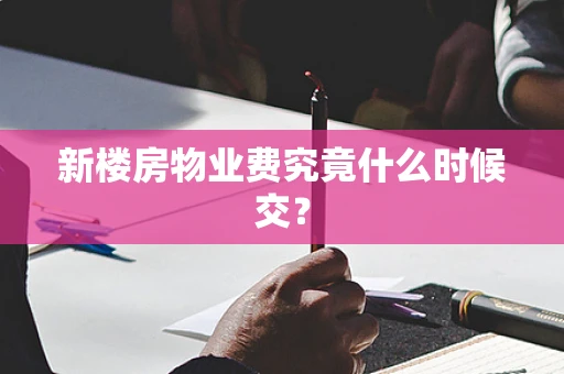 新楼房物业费究竟什么时候交？