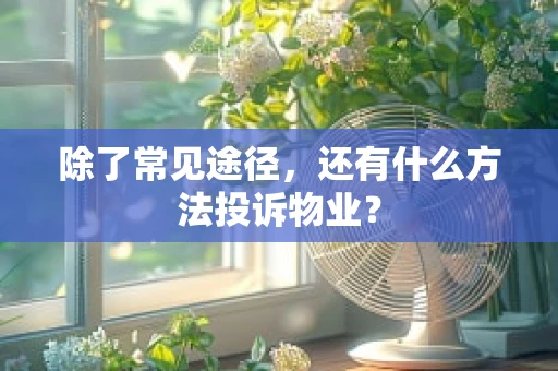 除了常见途径，还有什么方法投诉物业？